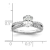 14k White Gold 5/8 carat Lab Grown Diamond VS/SI+ G+ 1 carat Center Oval Semi Mount Engagement Ring