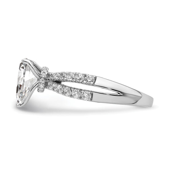 14k White Gold 5/8 carat Lab Grown Diamond VS/SI+ G+ 1 carat Center Pear Semi Mount Engagement Ring