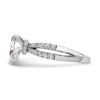 14k White Gold 5/8 carat Lab Grown Diamond VS/SI+ G+ 1 carat Center Pear Semi Mount Engagement Ring