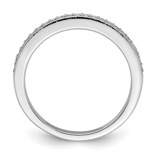 14K White Gold 1/6 carat Diamond Complete Wedding Band