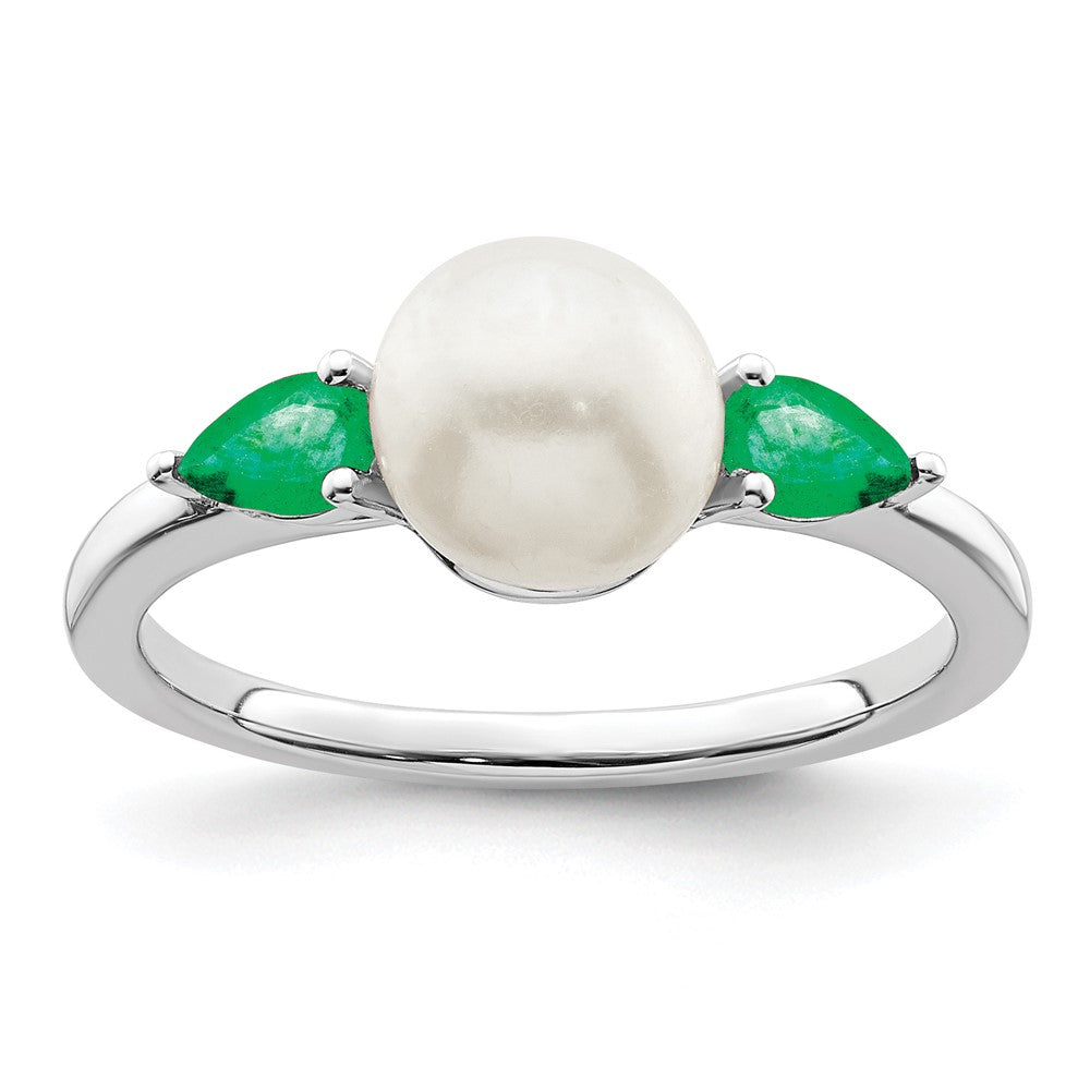 Gold Polished Freshwater Pearls and Gemstone Rings