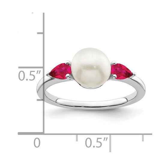 Gold Polished Freshwater Pearls and Gemstone Rings