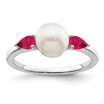Gold Polished Freshwater Pearls and Gemstone Rings