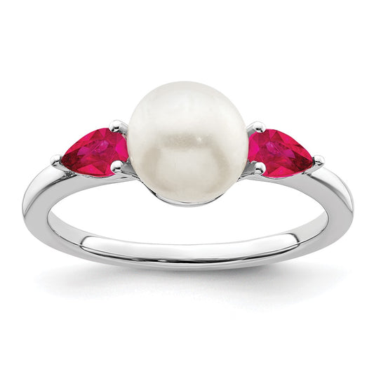 Gold Polished Freshwater Pearls and Gemstone Rings