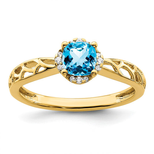 Round Gemstone and Diamond Rings