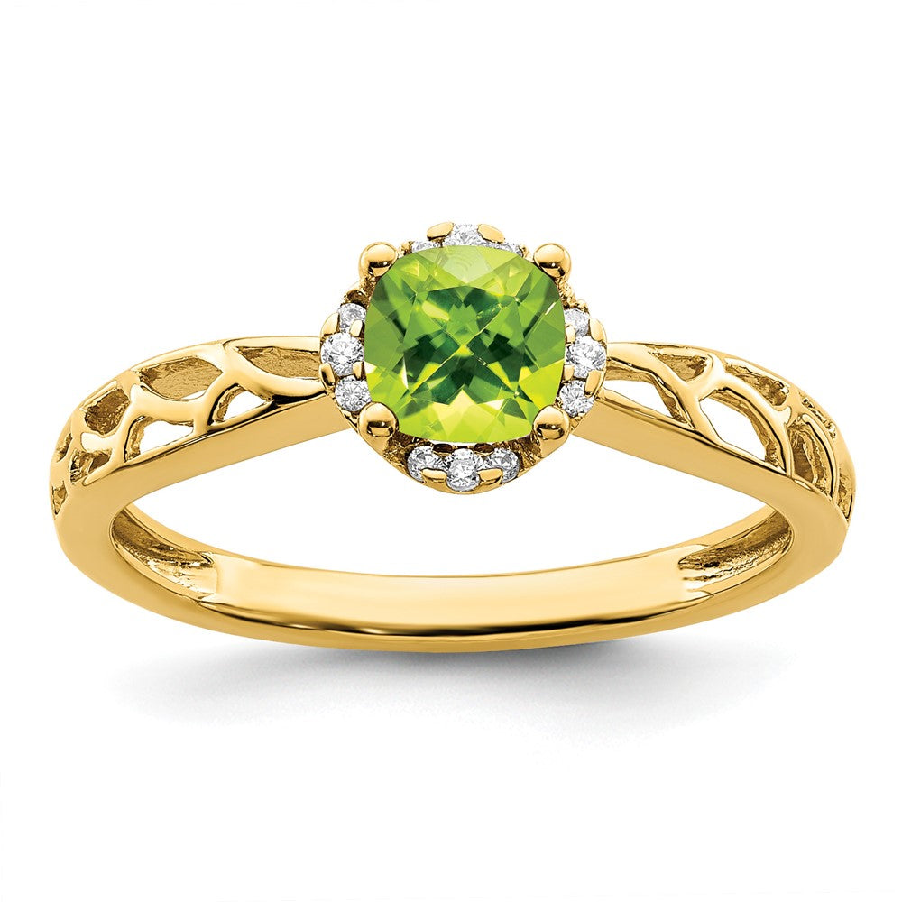 Round Gemstone and Diamond Rings