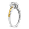14k Two-tone Oval Vintage Halo Semi-Mount Engagement Ring