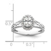 14k White Gold Oval Halo Semi-Mount Engagement Ring