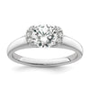 14k White Gold (Holds 1 carat (6.40 mm) Round) Half-Bezel with 1/20 carat Diamond Semi-Mount Engagement Ring