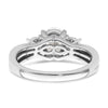 14k White Gold 1/8 carat Lab Grown Diamond VS/SI+ G+ 1 carat Center Oval Semi Mount Engagement Ring