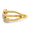 14k Polished 1/8 carat Diamond Pave Circles Multi-band Ring