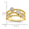 14k Polished 1/8 carat Diamond Pave Circles Multi-band Ring
