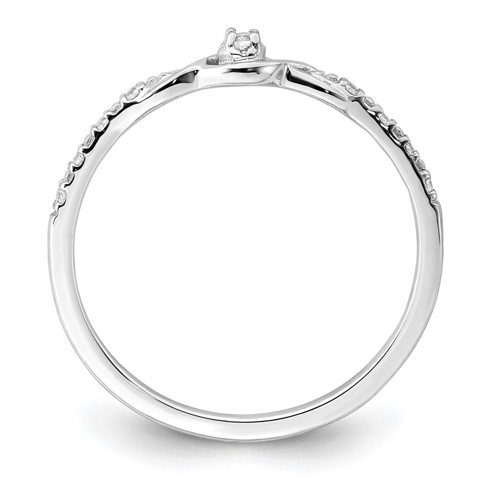 14k White Gold Polished Fancy 1/20 carat Diamond Ring