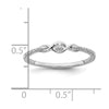 14k White Gold Polished Fancy 1/20 carat Diamond Ring