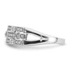 14k White Gold Polished 1/6 carat Diamond Blocks Ring