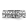 14k White Gold Polished 1/6 carat Diamond Blocks Ring