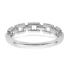 14k White Gold Polished 1/5 carat Diamond Squares Ring