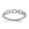 14k White Gold Polished 1/5 carat Diamond Squares Ring