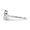 14k White Gold 1/10 carat Diamond Two Stars Bypass Ring