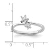 14k White Gold 1/10 carat Diamond Two Stars Bypass Ring