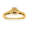 14k Polished Side Hearts Ruby and Diamond Ring