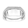 14k White Gold Polished and Satin Triangle Onyx and 1/6 carat Diamond Mens Ring