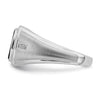 14k White Gold Polished and Satin Cushion Onyx 1/15 carat Diamond Mens Ring