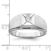 14k White Gold Polished and Satin 1/6 carat Diamond Mens Ring