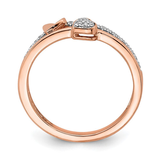 14k Rose Gold 1/8 carat Lab Grown Diamond VS/SI+ G+ Complete Hearts Ring