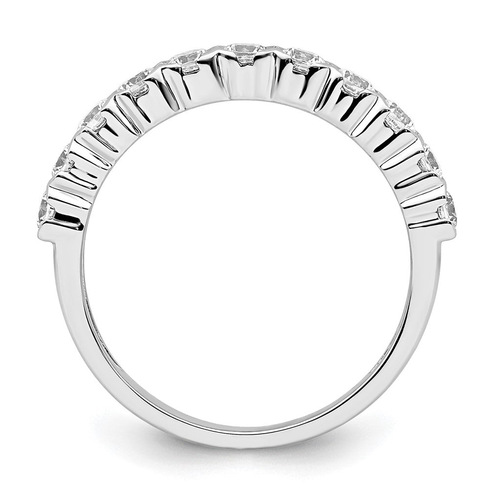 14k White Gold 3/4 carat Lab Grown Diamond VS/SI+ G+ Eleven Stone Complete Fashion band