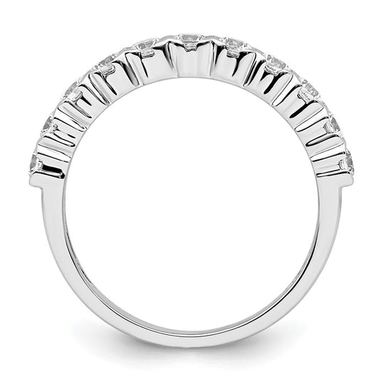 14k White Gold 3/4 carat Lab Grown Diamond VS/SI+ G+ Eleven Stone Complete Fashion band
