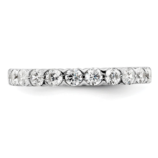 14k White Gold 3/4 carat Lab Grown Diamond VS/SI+ G+ Eleven Stone Complete Fashion band