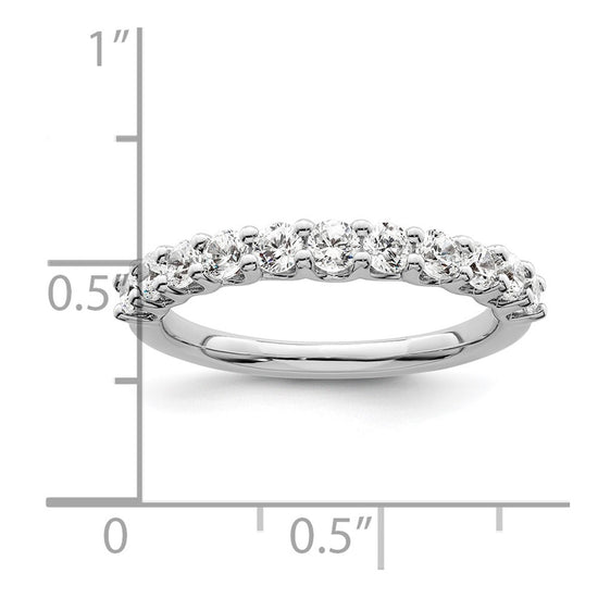 14k White Gold 3/4 carat Lab Grown Diamond VS/SI+ G+ Eleven Stone Complete Fashion band
