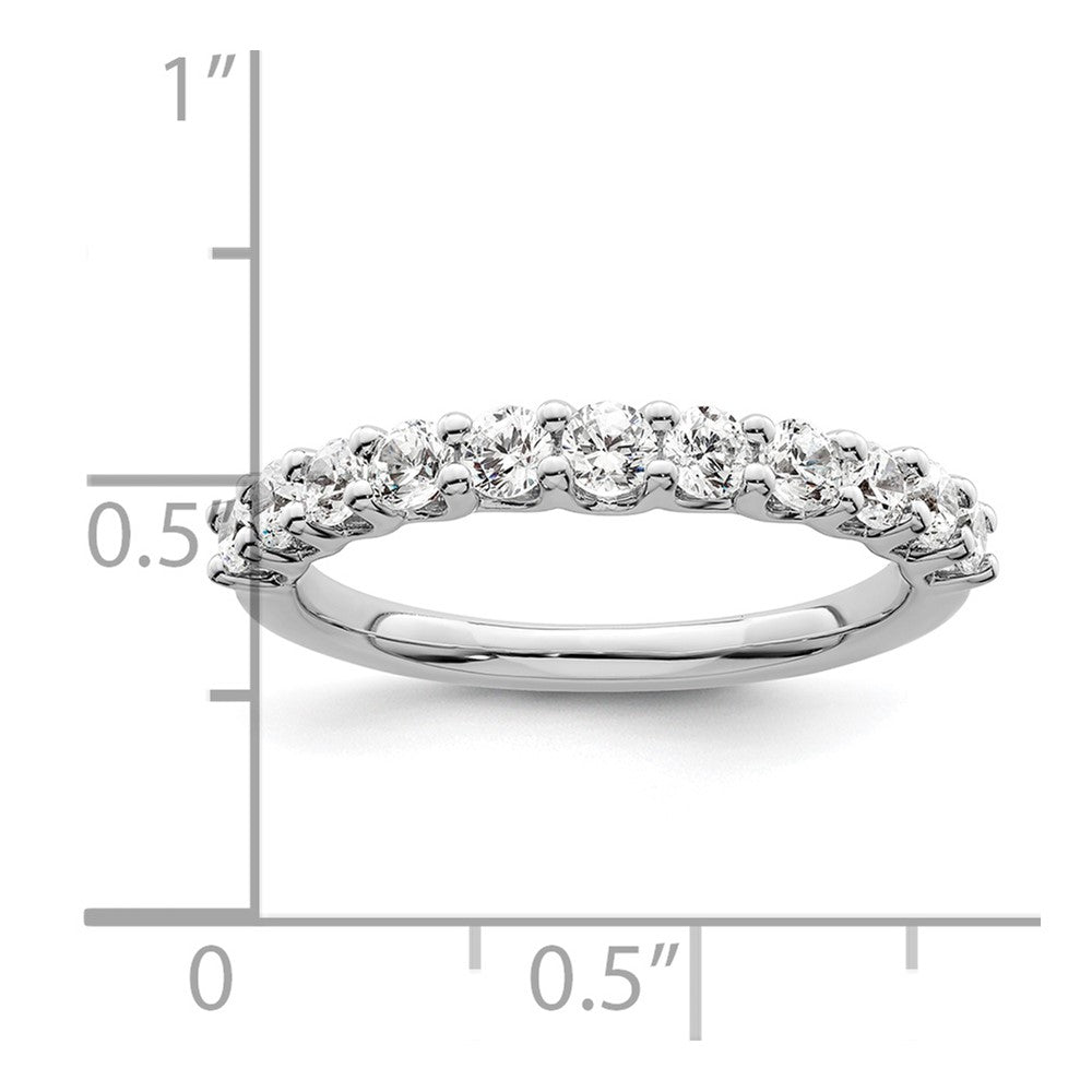 14k White Gold 3/4 carat Lab Grown Diamond VS/SI+ G+ Eleven Stone Complete Fashion band