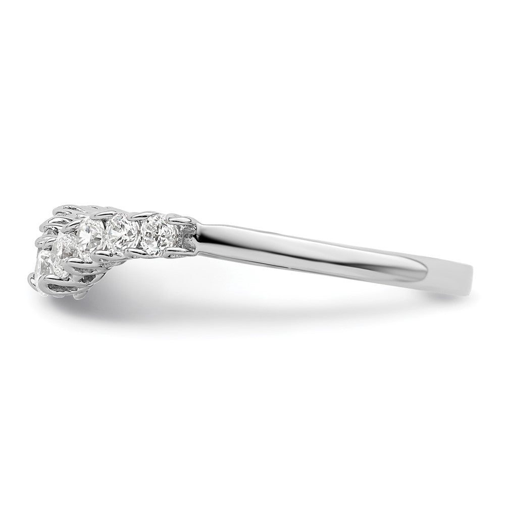 14k White Gold 3/8 carat Lab Grown Diamond VS/SI+ G+ Complete Concaved Band