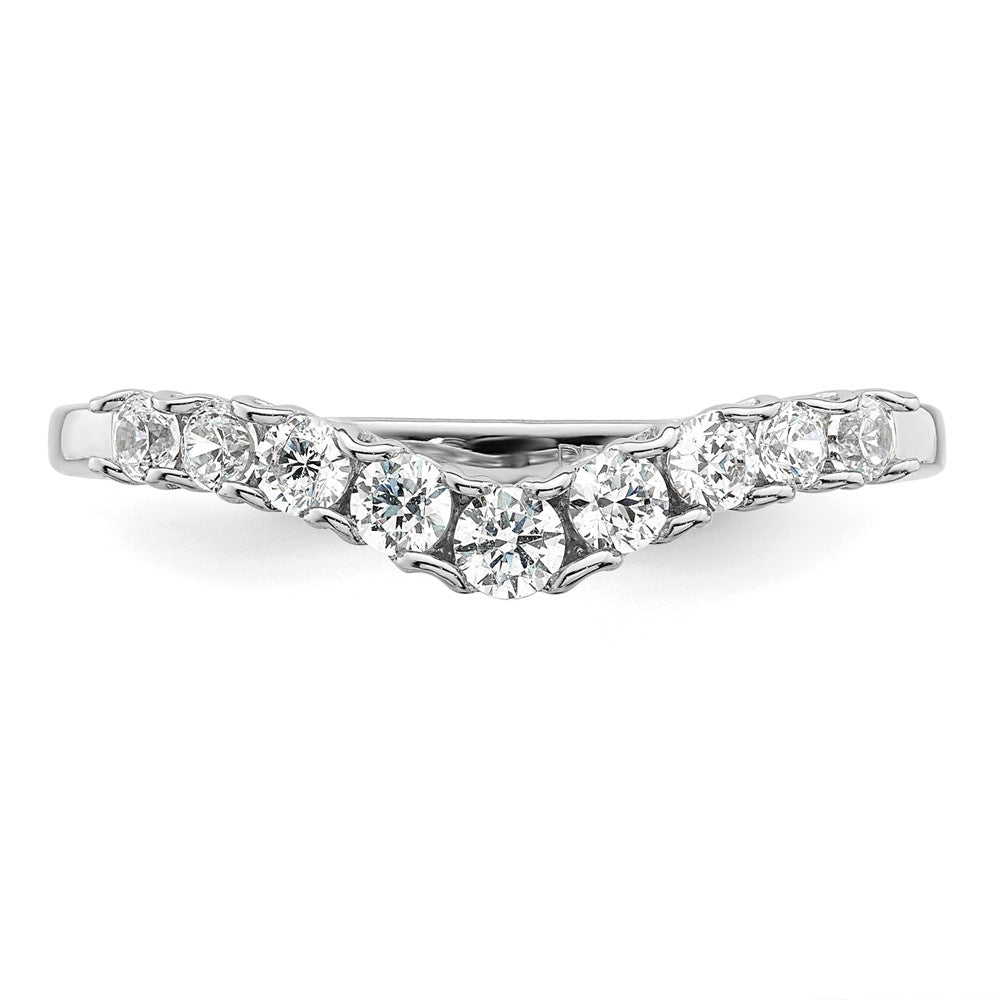 14k White Gold 3/8 carat Lab Grown Diamond VS/SI+ G+ Complete Concaved Band