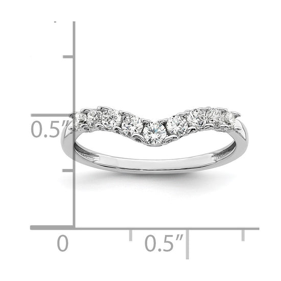 14k White Gold 3/8 carat Lab Grown Diamond VS/SI+ G+ Complete Concaved Band