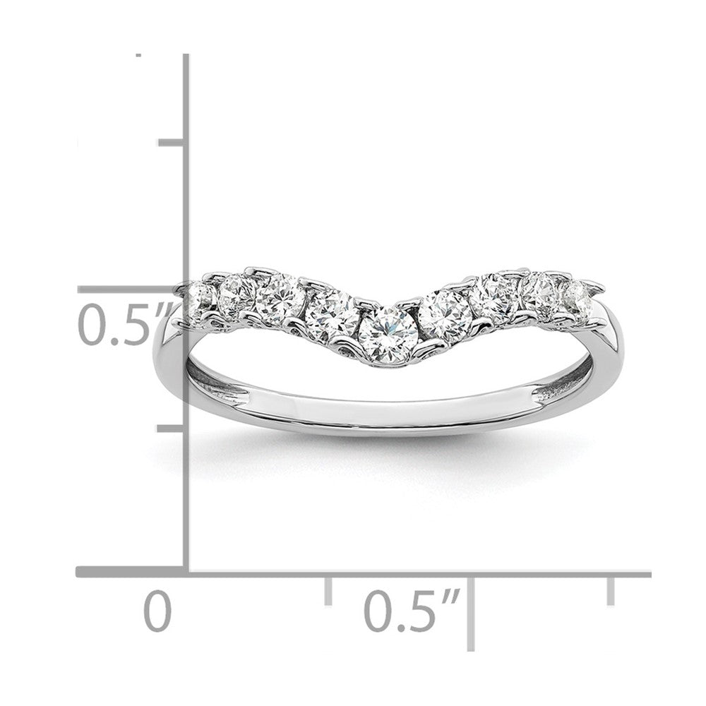 14k White Gold 3/8 carat Lab Grown Diamond VS/SI+ G+ Complete Concaved Band