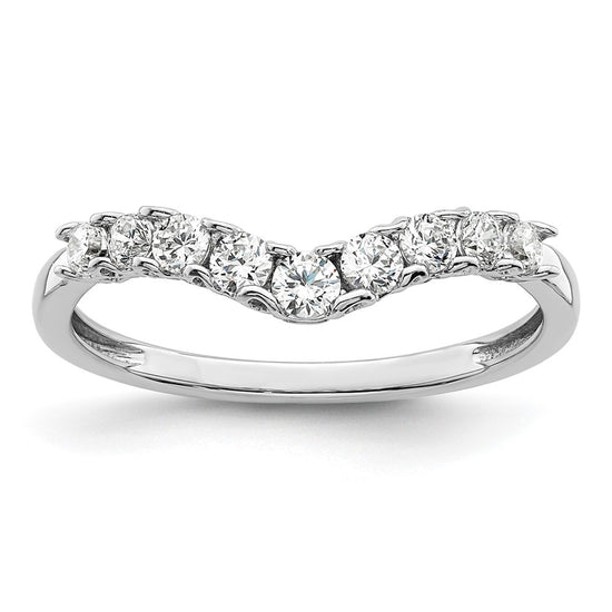 14k White Gold 3/8 carat Lab Grown Diamond VS/SI+ G+ Complete Concaved Band