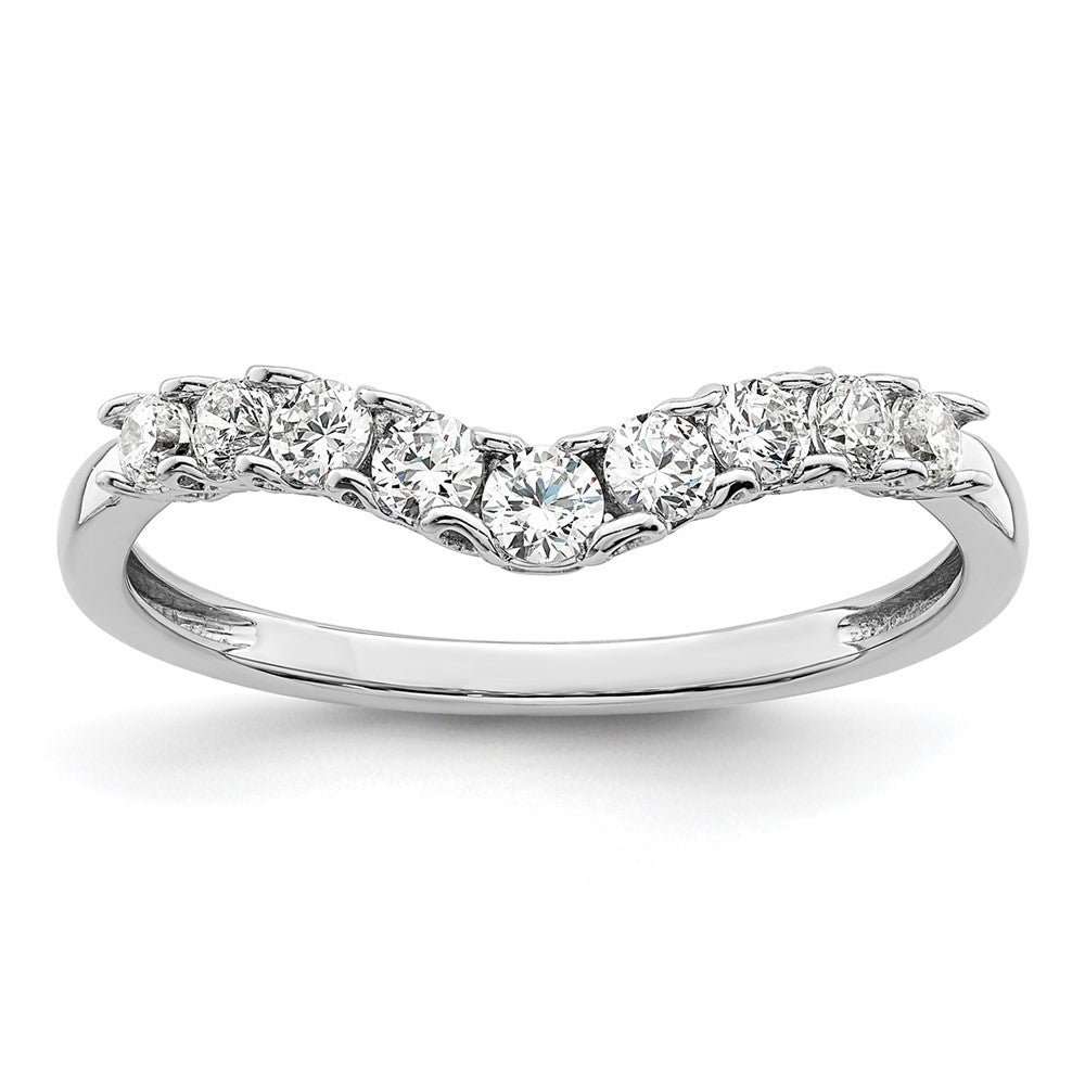 14k White Gold 3/8 carat Lab Grown Diamond VS/SI+ G+ Complete Concaved Band