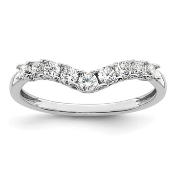 14k White Gold 3/8 carat Lab Grown Diamond VS/SI+ G+ Complete Concaved Band