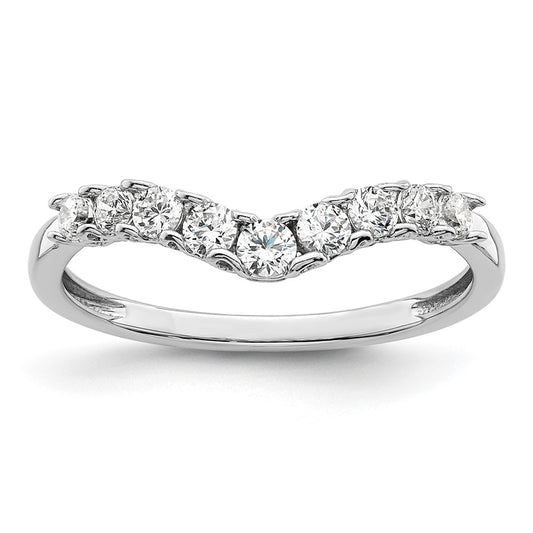 14k White Gold 3/8 carat Lab Grown Diamond VS/SI+ G+ Complete Concaved Band