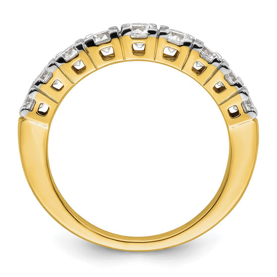 14k 1 carat Lab Grown Diamond VS/SI+ G+ Nine Stone Complete Fashion band