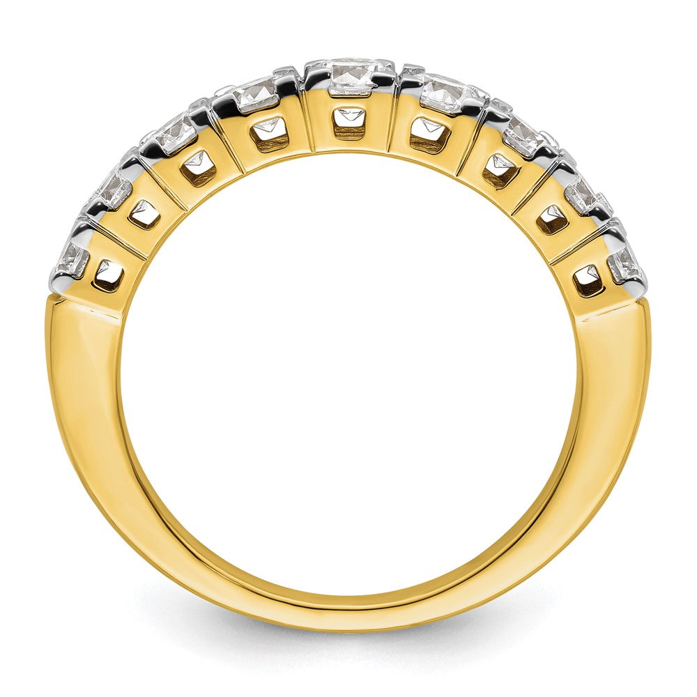 14k 1 carat Lab Grown Diamond VS/SI+ G+ Nine Stone Complete Fashion band