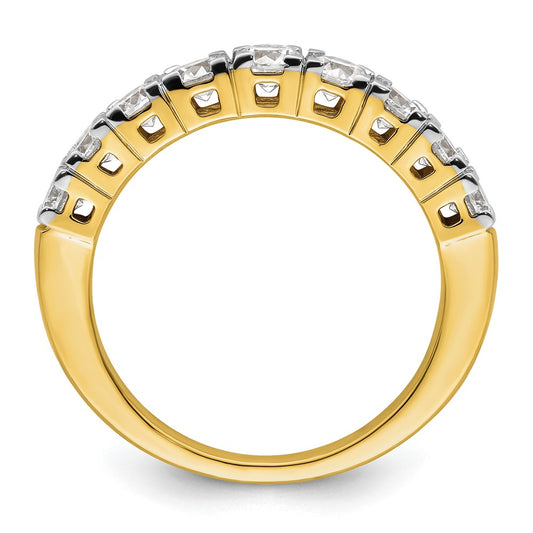14k 1 carat Lab Grown Diamond VS/SI+ G+ Nine Stone Complete Fashion band