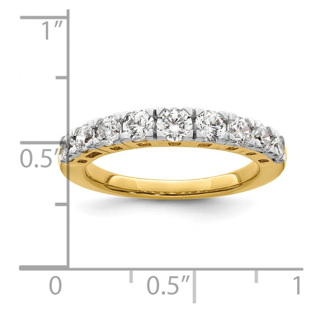 14k 1 carat Lab Grown Diamond VS/SI+ G+ Nine Stone Complete Fashion band
