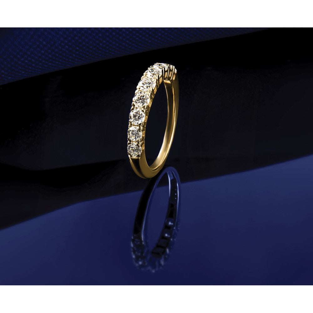 14k 1 carat Lab Grown Diamond VS/SI+ G+ Nine Stone Complete Fashion band