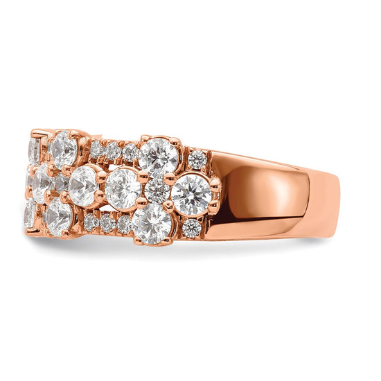14k Rose Gold 2 1/2 carat Lab Gronw Diamond VS/SI+ G+ Complete Fashion Ring
