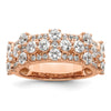 14k Rose Gold 2 1/2 carat Lab Gronw Diamond VS/SI+ G+ Complete Fashion Ring