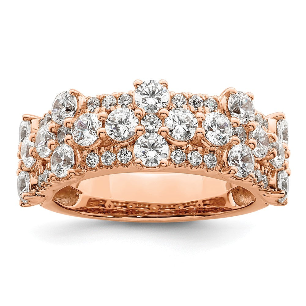 14k Rose Gold 2 1/2 carat Lab Gronw Diamond VS/SI+ G+ Complete Fashion Ring